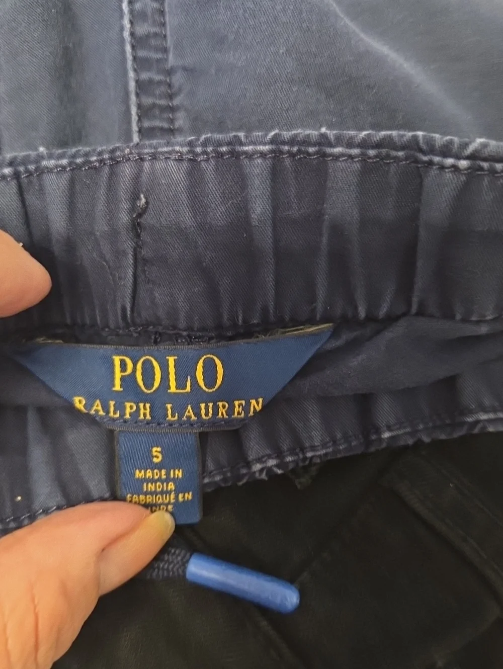 Polo Ralph Lauren Boys Size 5 Set Black Big Pony Long Sleeve Tee & Navy Shorts
